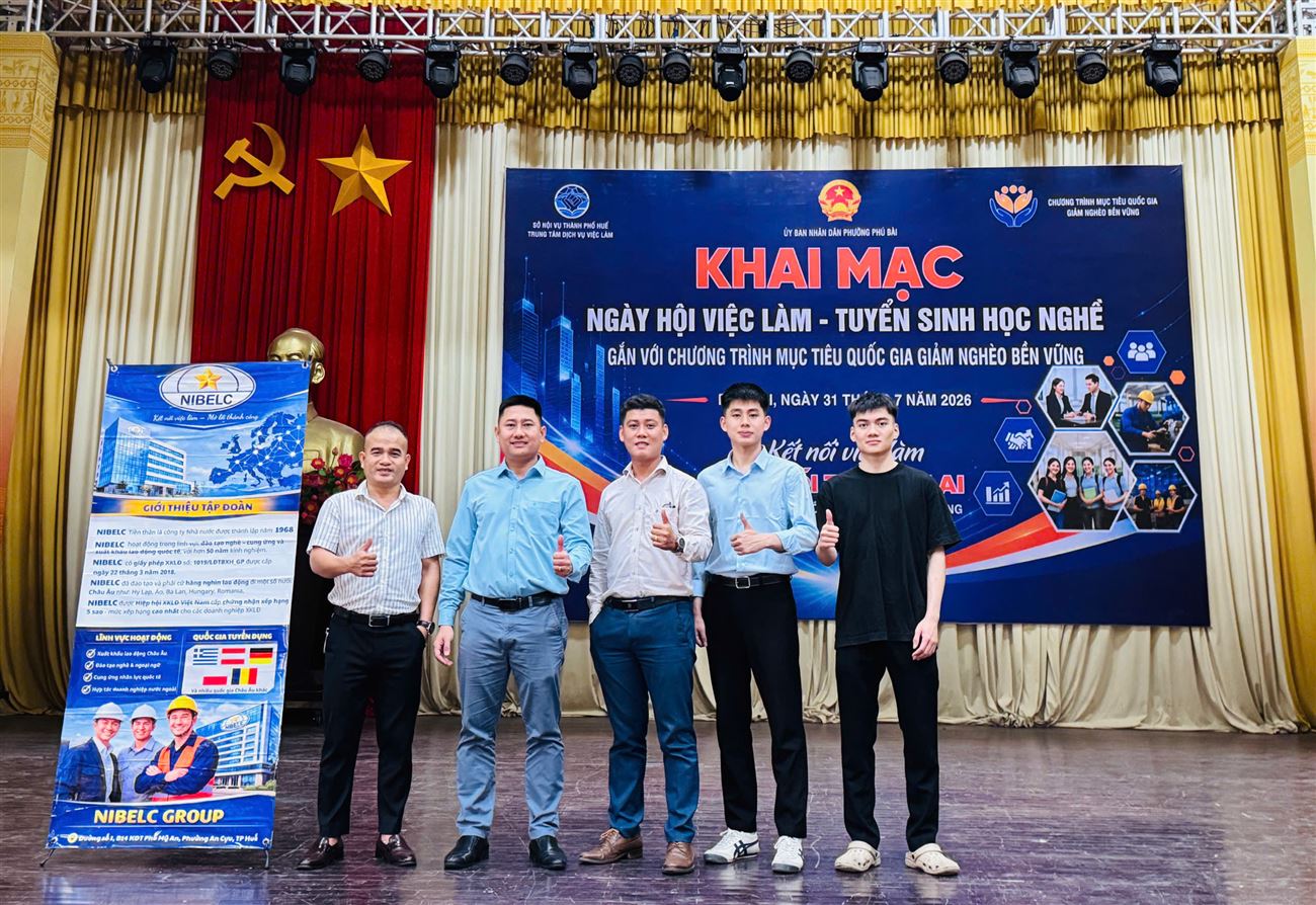 VĂN PHÒNG ĐẠI DIỆN NIBELC TP HUẾ THAM GIA NGÀY HỘI VIỆC LÀM – TUYỂN SINH HỌC NGHỀ TẠI PHƯỜNG PHÚ BÀI, TP HUẾ
