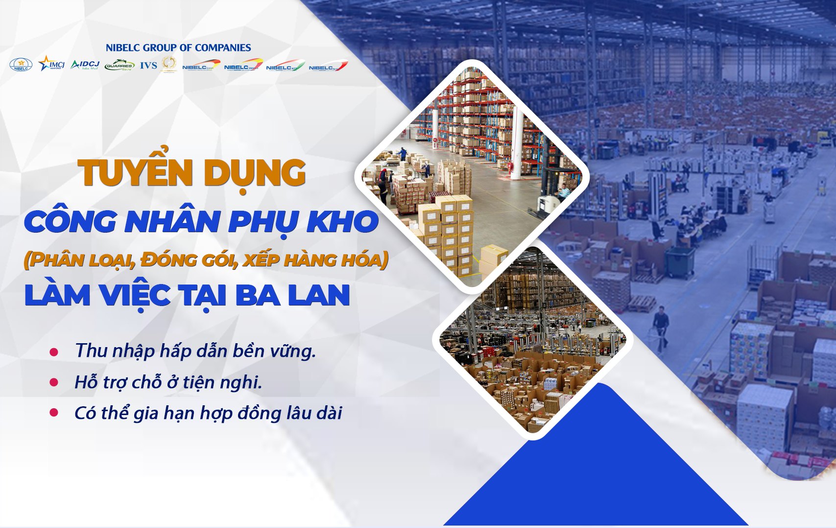 Nibelc Group tuyển dụng công nhân đi làm việc tại Ba Lan